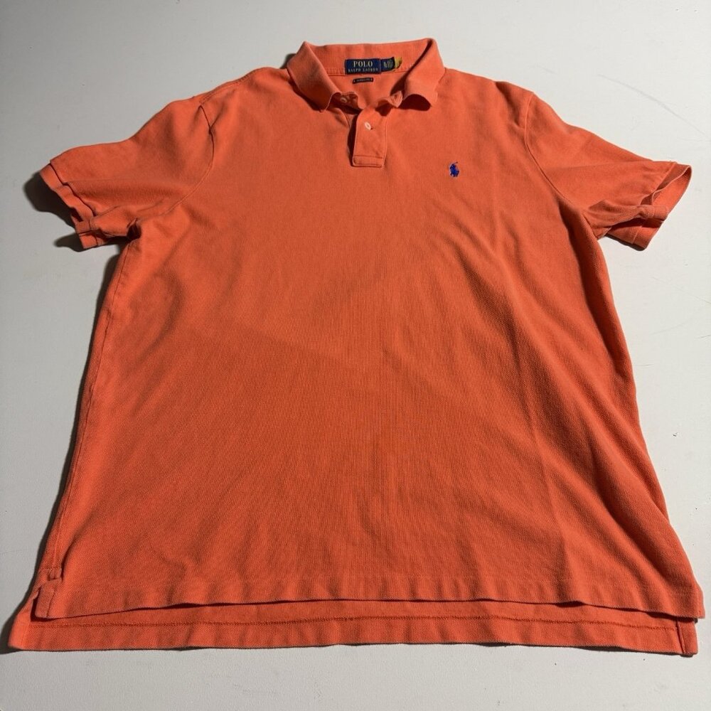 Polo Ralph Lauren Polo Shirt Mens XLTG Tall Orange Short Sleeve Pony Cotton